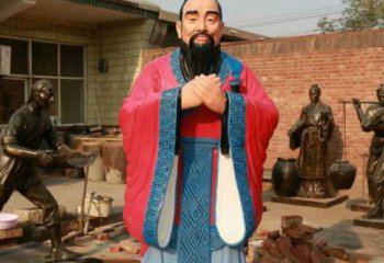 彩繪孔子銅像廠家 大型彩繪孔子銅像價(jià)格