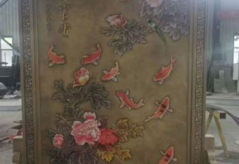 花開富貴浮雕廠家 彩繪銅浮雕生產(chǎn)制作