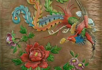 鳳凰戲牡丹浮雕廠家 彩繪浮雕制作公司