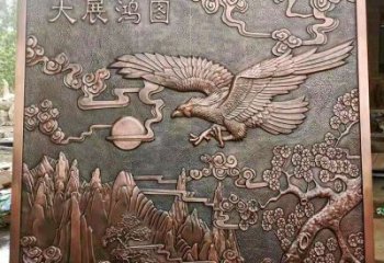 大展宏圖浮雕廠家 老鷹花卉山水浮雕組合
