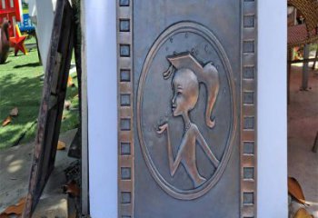 女孩浮雕廠家 現(xiàn)代人物標識 鑄銅浮雕制作廠家
