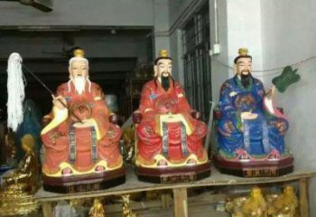 彩繪三清銅佛像廠家 寺廟佛像專用