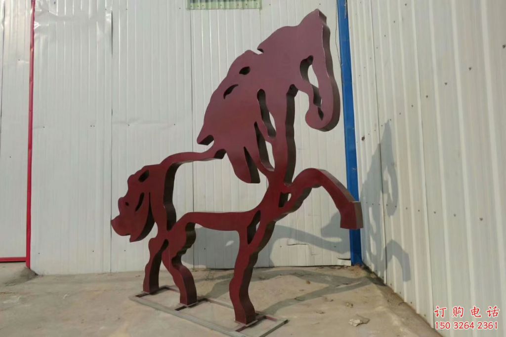 剪影銅馬雕塑廠家 鏤空馬雕塑制作