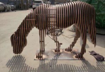鏤空銅馬雕塑廠家 低頭銅馬雕塑生產(chǎn)制作