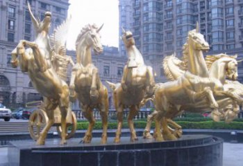 五馬奔騰雕塑廠家 勝利戰(zhàn)神銅雕生產(chǎn)制作