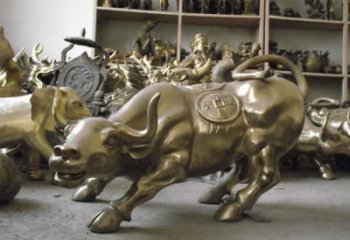 桌擺銅牛雕塑廠家 辦公桌上擺放  動物銅雕展示