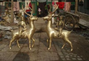 銅鹿雕塑廠家 動物吉祥擺件 辦公桌銅鹿產(chǎn)品
