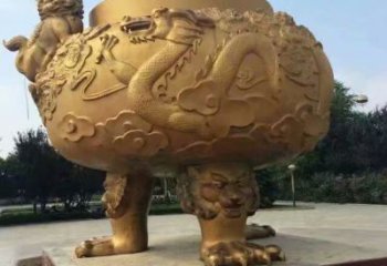 佛堂香爐雕塑廠家 家用佛堂銅雕 盤龍香爐雕塑
