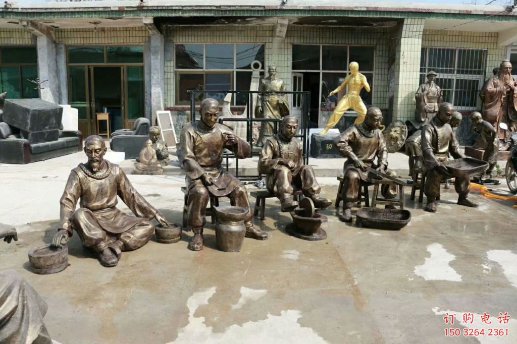 古代攆藥人物雕塑廠家 醫(yī)院銅雕民俗人物廠家