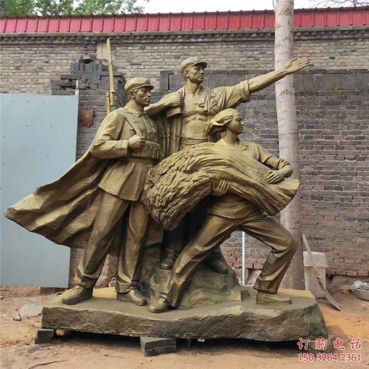 抗戰(zhàn)人物銅雕 黨建主題群雕人物