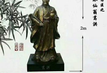 翁葛洪銅雕廠家 醫(yī)院銅雕人物 醫(yī)學(xué)人物擺件