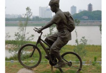 騎車銅雕 騎車運動主題銅雕 體育人銅雕
