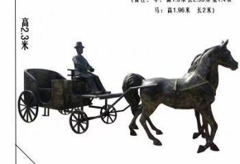農(nóng)耕馬拉車銅雕 馬拉車銅雕廠家