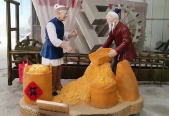 豐收收糧食主題銅雕 收糧食銅雕廠家
