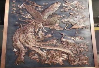 百鳥朝鳳銅浮雕雕塑廠家
