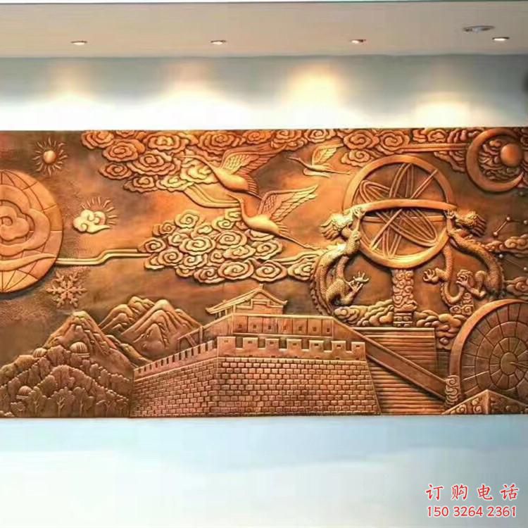 仙鶴浮雕雕塑廠家 黃銅浮雕雕塑筑造