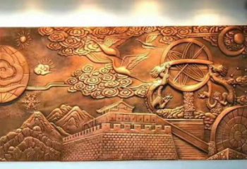 仙鶴浮雕雕塑廠家 黃銅浮雕雕塑筑造