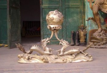 二龍戲珠銅雕塑廠家 動物工藝品銅雕生產(chǎn)制作