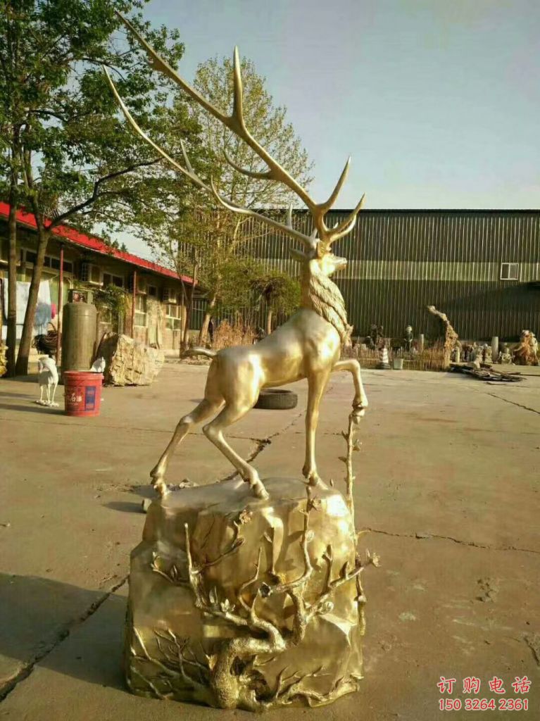 小鹿雕塑廠家 動物小鹿銅雕小品 