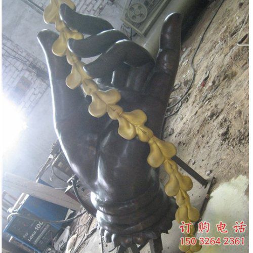 手拈花銅雕廠家 鑄銅景觀工藝品銅雕