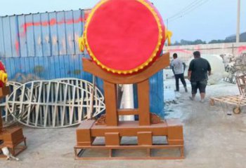 大鼓銅雕廠家 樂(lè)器工藝品景觀銅雕