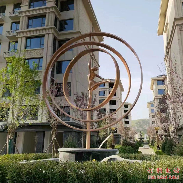 舞者銅雕廠家 圓環(huán)舞者銅雕工藝品