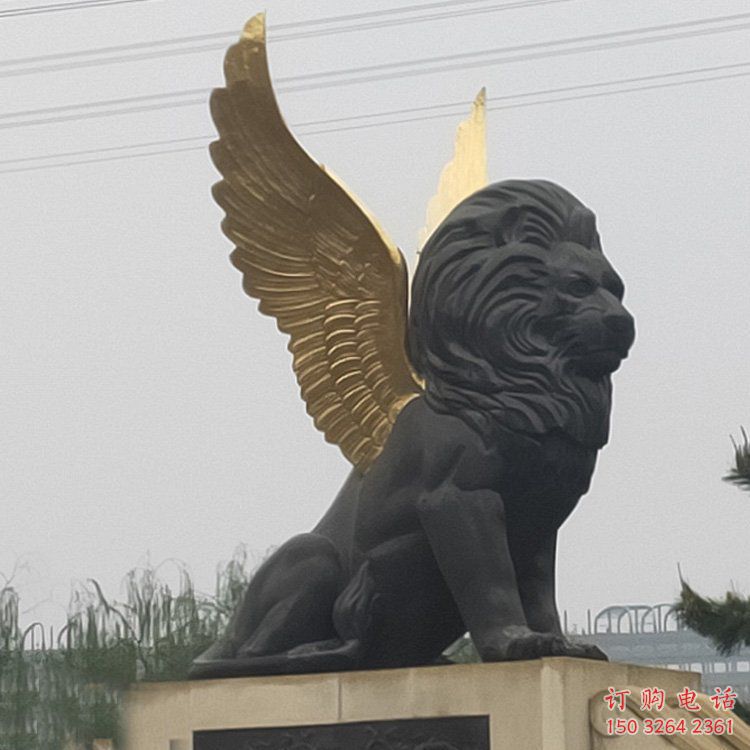 飛獅銅雕廠家 銅雕飛獅工藝品