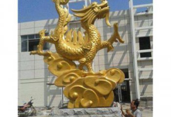 金龍銅雕廠家 銅雕金龍工藝品