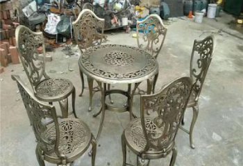 桌椅銅雕廠家 銅雕桌椅工藝品