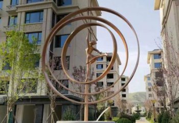 舞者銅雕廠家 圓環(huán)舞者銅雕工藝品