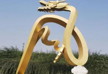 抽象龍銅雕廠家 幾何銅雕工藝品