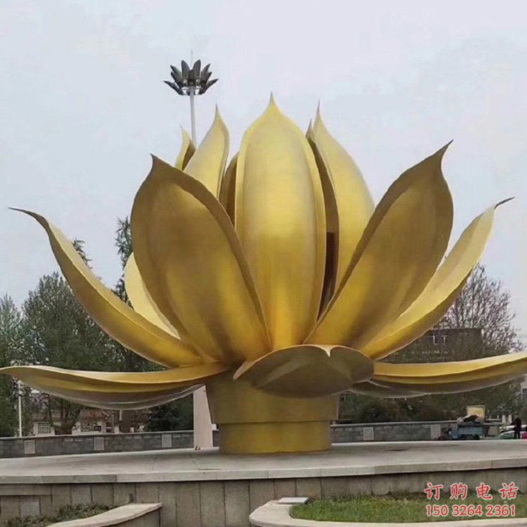 金蓮花銅雕廠家 銅雕蓮花工藝品