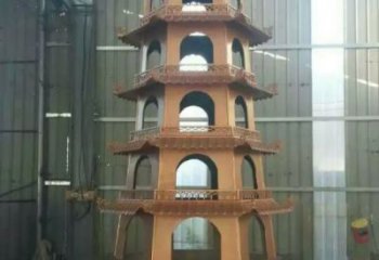 高塔銅香爐銅雕