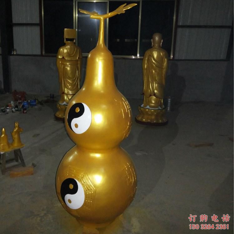 八卦銅葫蘆雕塑廠家 鑄銅葫蘆雕塑
