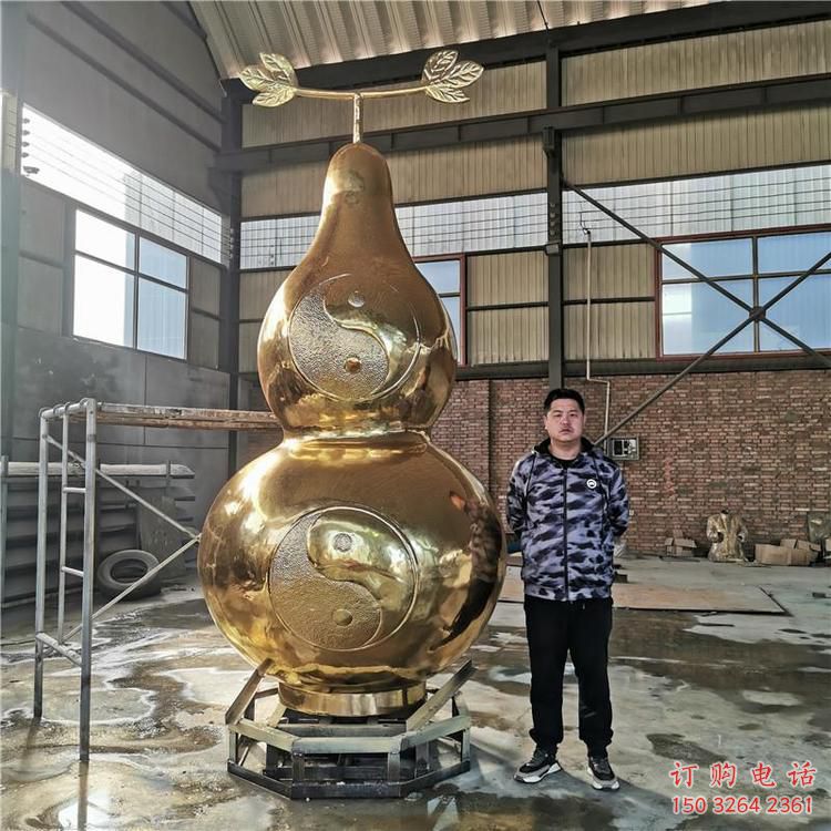 黃銅葫蘆雕塑廠家 黃銅葫蘆雕塑制作