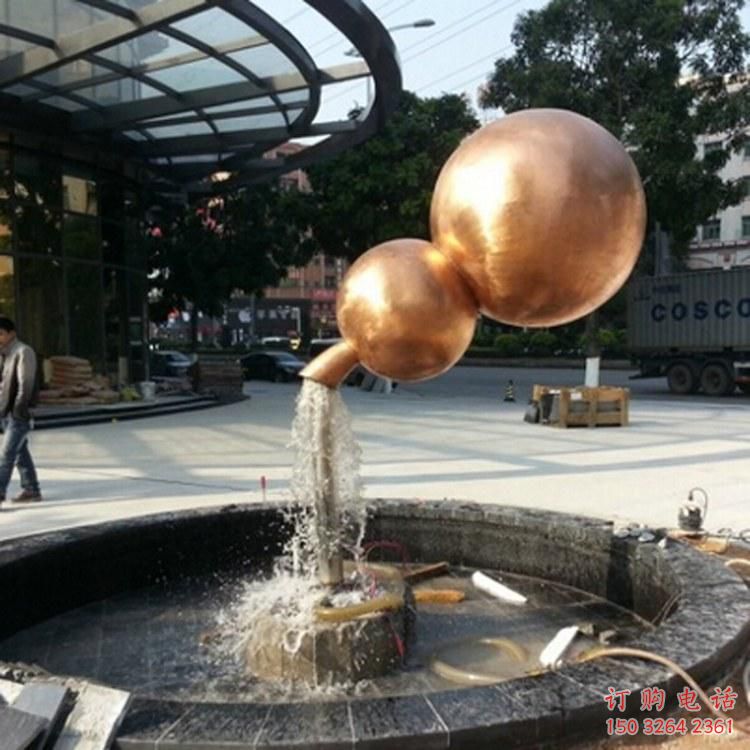 懸空葫蘆銅雕廠家 流水懸空葫蘆銅雕制作