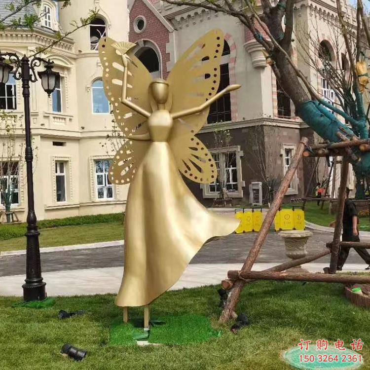 蝴蝶仙子銅雕塑廠(chǎng)家 鑄銅景觀人物雕塑