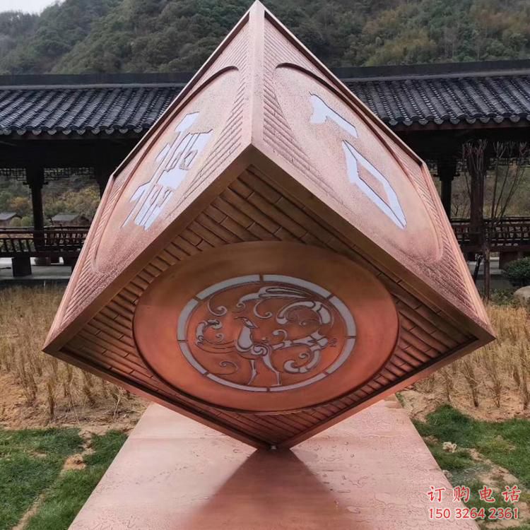 立方體銅雕塑廠家 鑄銅立方體雕塑生產(chǎn)制作