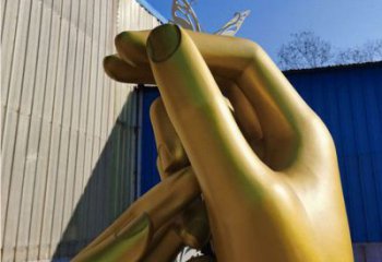 大手拉小手銅雕塑廠家 銅雕手景觀雕塑