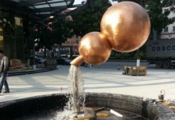 懸空葫蘆銅雕廠家 流水懸空葫蘆銅雕制作