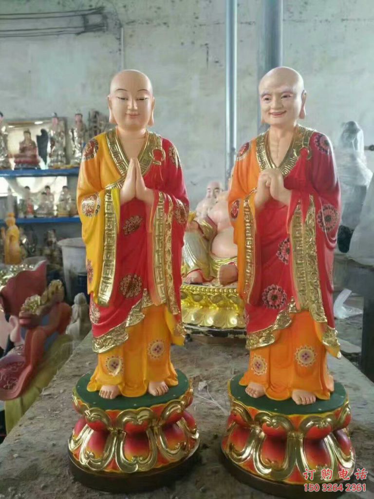 純銅鑄造佛像地藏王 貼金彩繪上色銅佛像