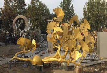 銀杏樹(shù)雕塑廠家 鑄銅植物景觀雕塑
