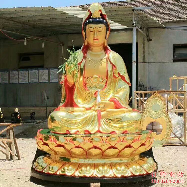 金身觀音佛像廠家 臥蓮楊枝觀音佛像