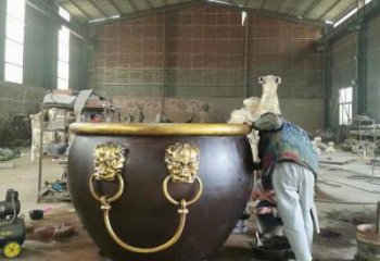 太平缸雕塑廠家 鑄銅太平缸雕塑制作