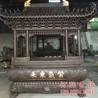 焚紙銅香爐雕塑廠家 大型焚紙香爐銅雕塑