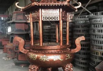 八角香爐銅雕廠家 宗祠香爐擺件