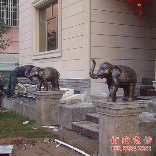 門(mén)口銅雕大象 鎮(zhèn)宅擺件 銅雕大象廠家