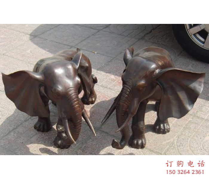 風(fēng)水銅大象雕塑廠家 成對(duì)擺放