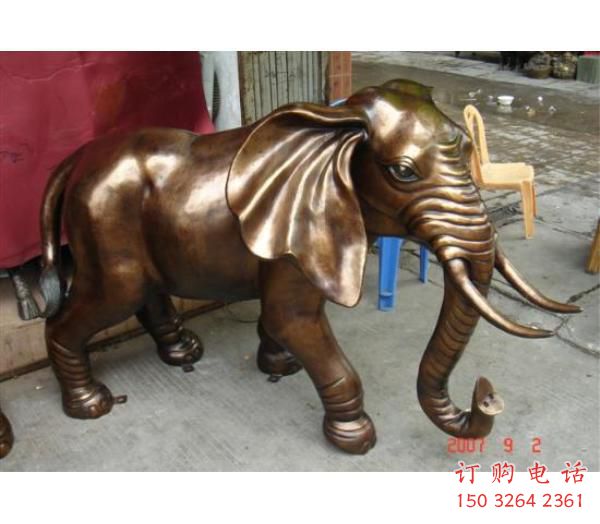 仿古銅雕大象 鑄銅仿古動物