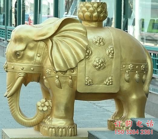駝蓮花大象銅雕廠家 吉祥大象銅雕